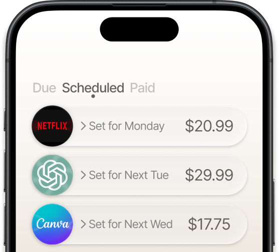 Billee’s Scheduled bill view
